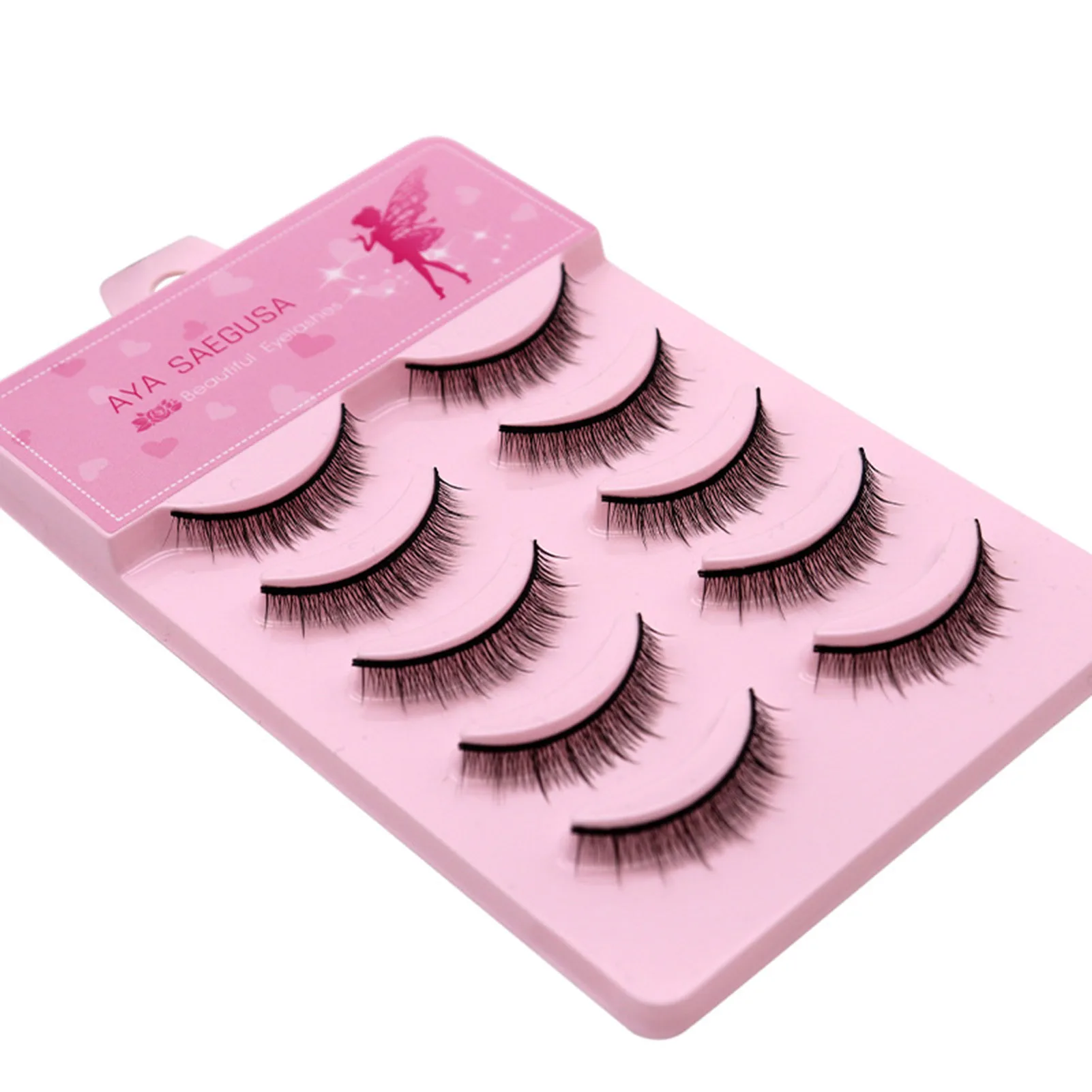 5 Pairs Daily Student Simulation False Eyelashes 3D Lash Thick Volume Long Wispy Lashes for Women and Young Girls