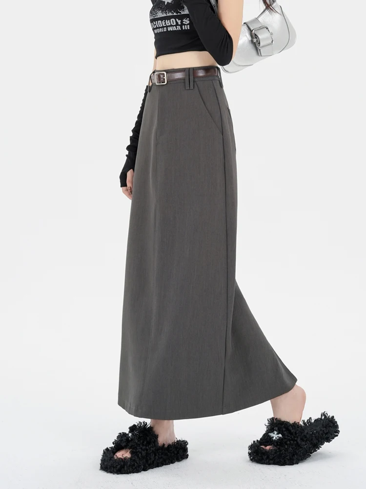 

ay Asymmetrical High Waist Korean Sle f-length Skirt Women's Spring Summer Autumn Slimming Bodycon Skirt