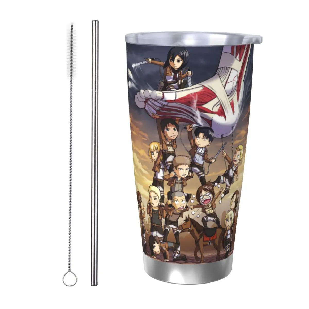 Attack On Titan 20oz Cup Large Capacity Car Mug Leak-proof Juice Coffee Cup Food Grade