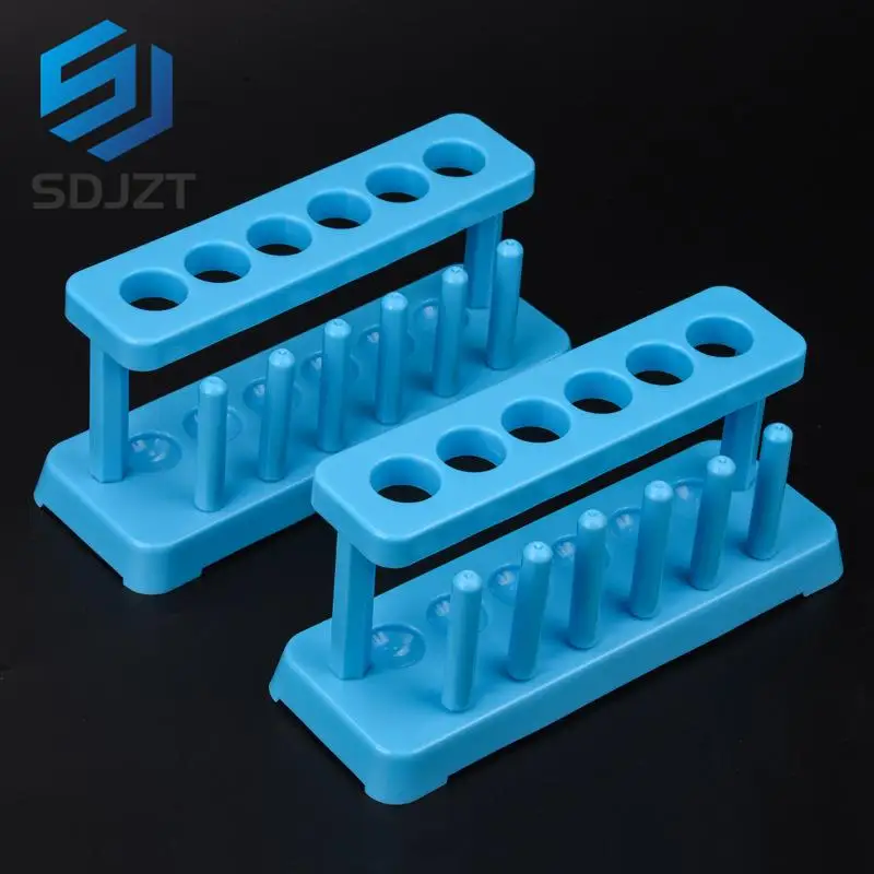 1pc Lab School Supplies Plastic Test Tube Rack 6 Holes Holder Support Burette Stand Laboratory Test Tube Stand Shelf