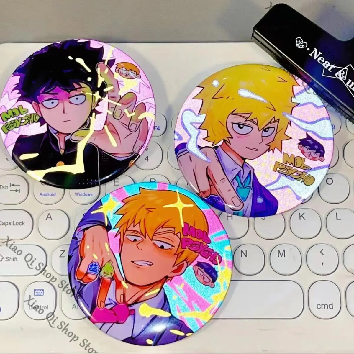 Mobu Saiko Hyaku Mob Psycho 100 アニメ高精細バッジ花沢テルキ霊幻アルタカ二次要素漫画ギフト