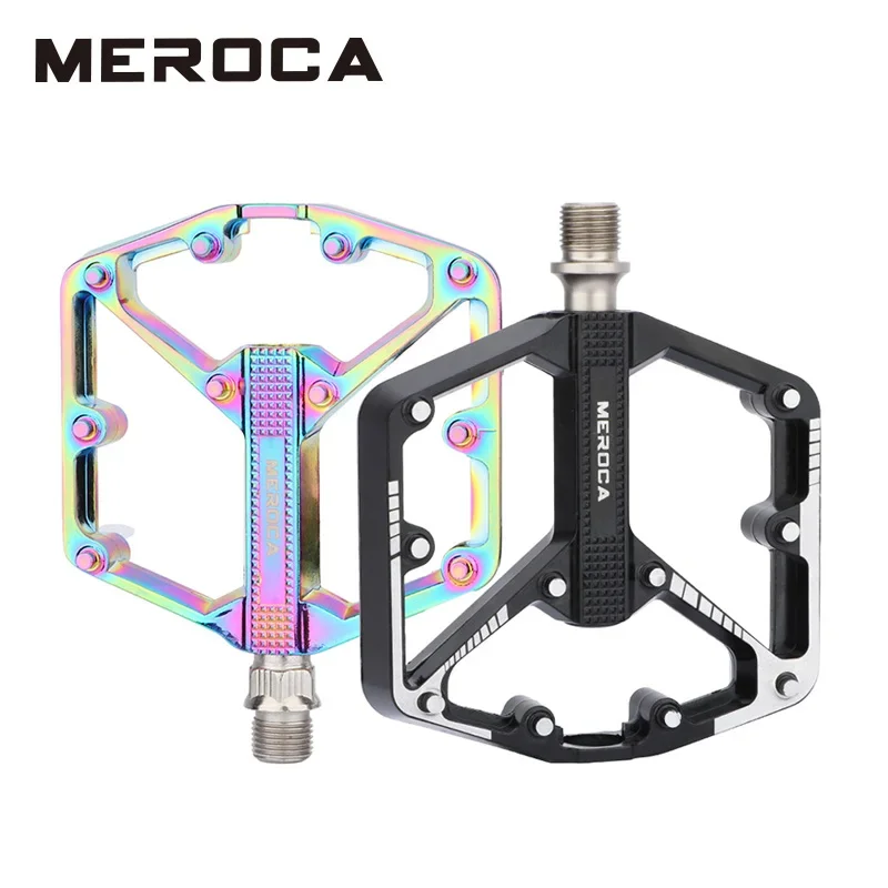 MEROCA Ultralight Bicycle Pedals Sealed Bearing Aluminium Alloy Cycling Non-slip Mountain Bike BMX Road Bike Pedals Accessories