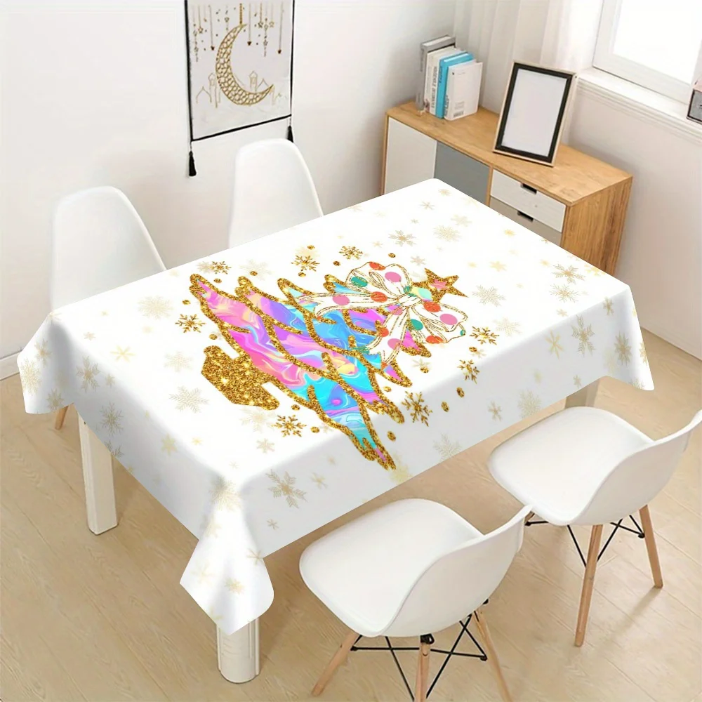 Iridescent Unicorn Galaxy Tablecloth Waterproof Spill Proof Party Decor for Dining Room Table Covers