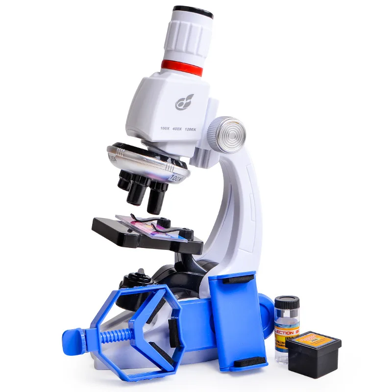 100X-1200X Microscope Toy Set for Elementary School Students Making Experimental Equipment Kindergarten Teaching Aids