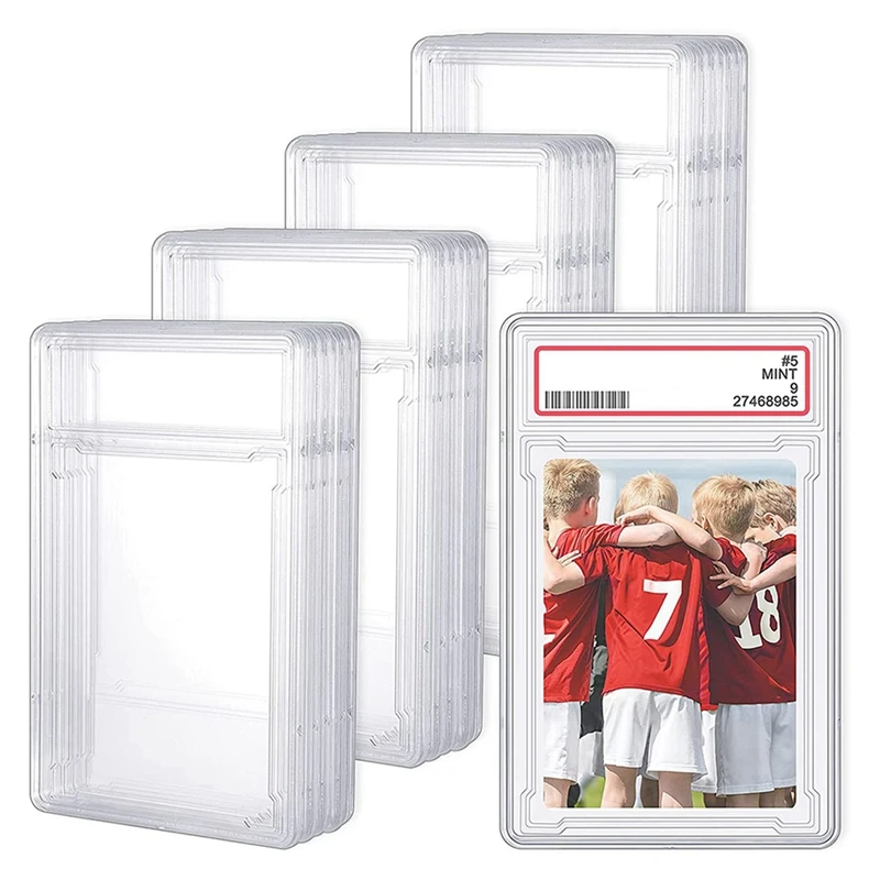 

Trading Cards Protector Case Acrylic Clear Baseball Card Holders With Label Position Hard Card Sleeves (48 Pieces)