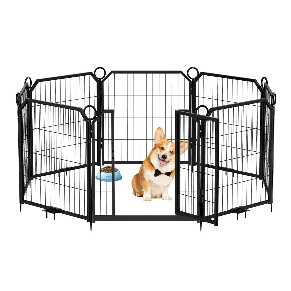 Indoor Dog Playpen 32 Inch 16 Panels Heavy Duty Metal Animal Barrier Fence Portable Outdoor Dog Kennel with Door Pet
