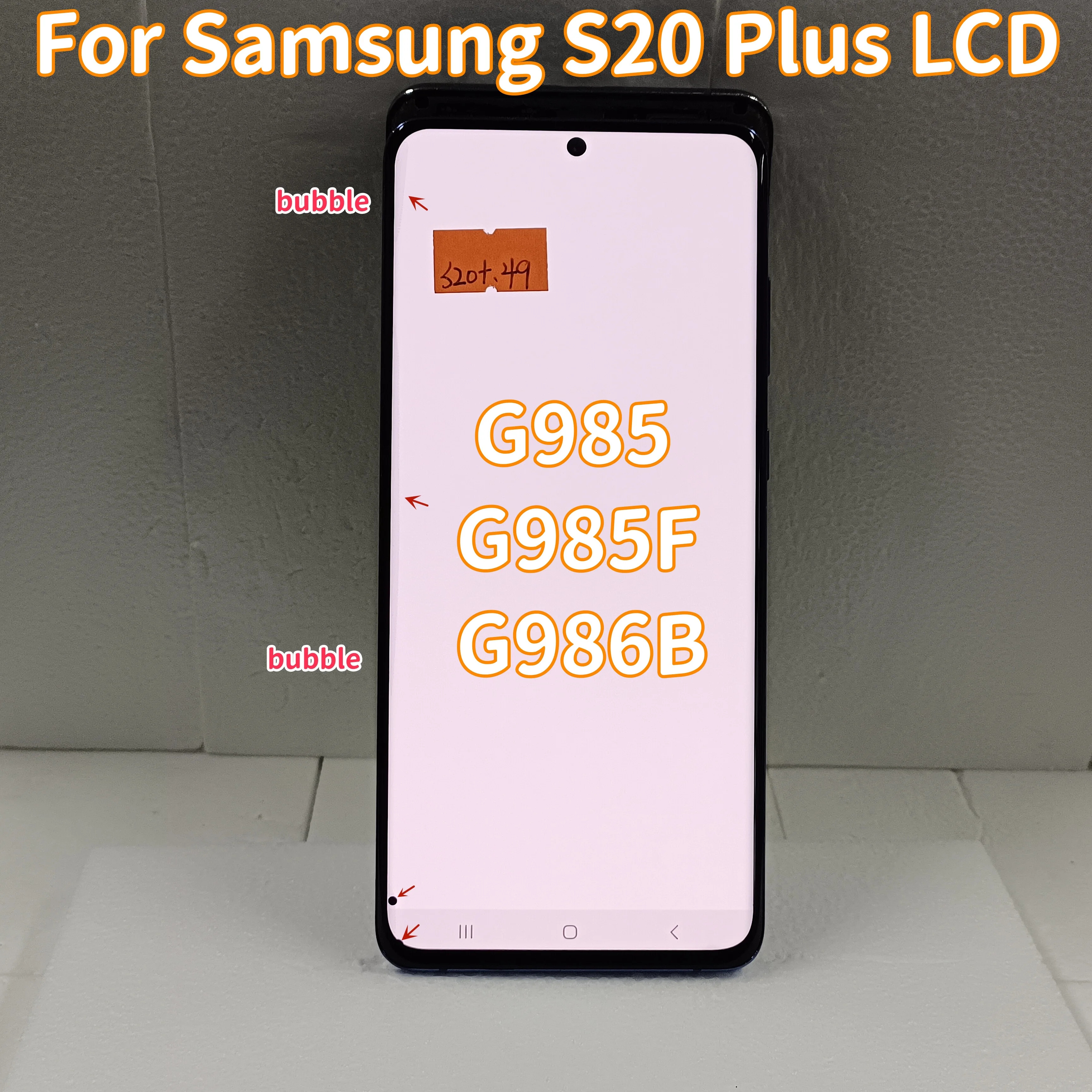 

100 Tested S20+ Lcd For Samsung Galaxy S20 Plus Display Touch Screen Digitizer Sm-g985a G985u G985f/ds Display With Defects