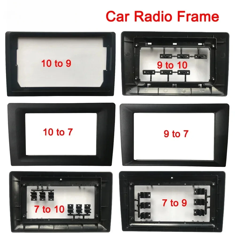 9/10 Inch to 7, 9 to 10 Inch Car Radio Frame Car Radio Switch Frame Suitable for All Auto Models Car Radio Fascia Convert Frame