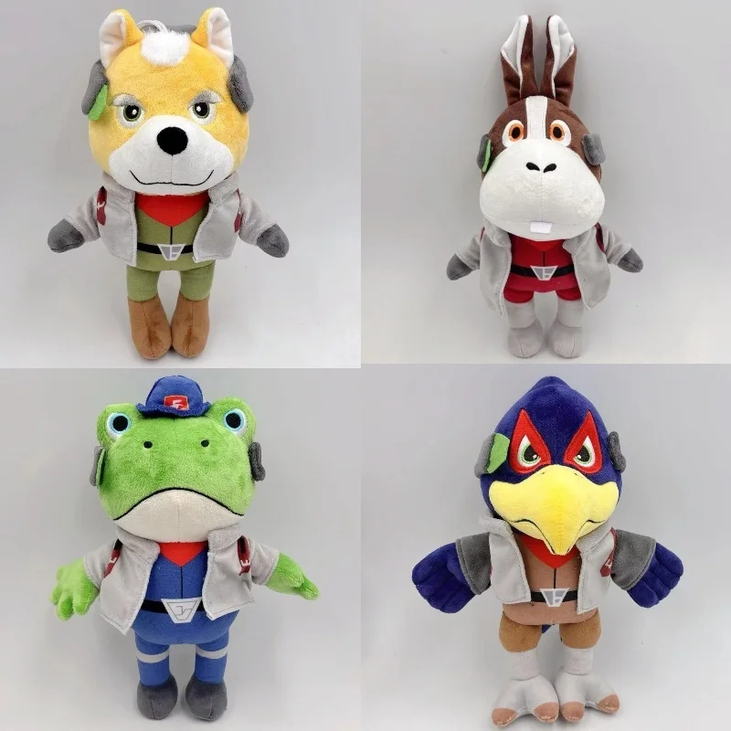 Nuevo Peluche de Fox McCloud, Muñeco de Peluche del Anime Star Pilot Fox Team Falco, Muñeco de Peluche de 25 cm, Animal de Peluche Slippy Toad Krystal, Regalos ﻿