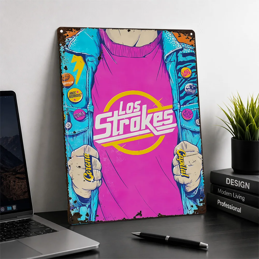 The Strokes Corona Capital Aluminum Poster Graphic Wall Art For Music Studio Customized Metal Sign Record Collector Gift Idea