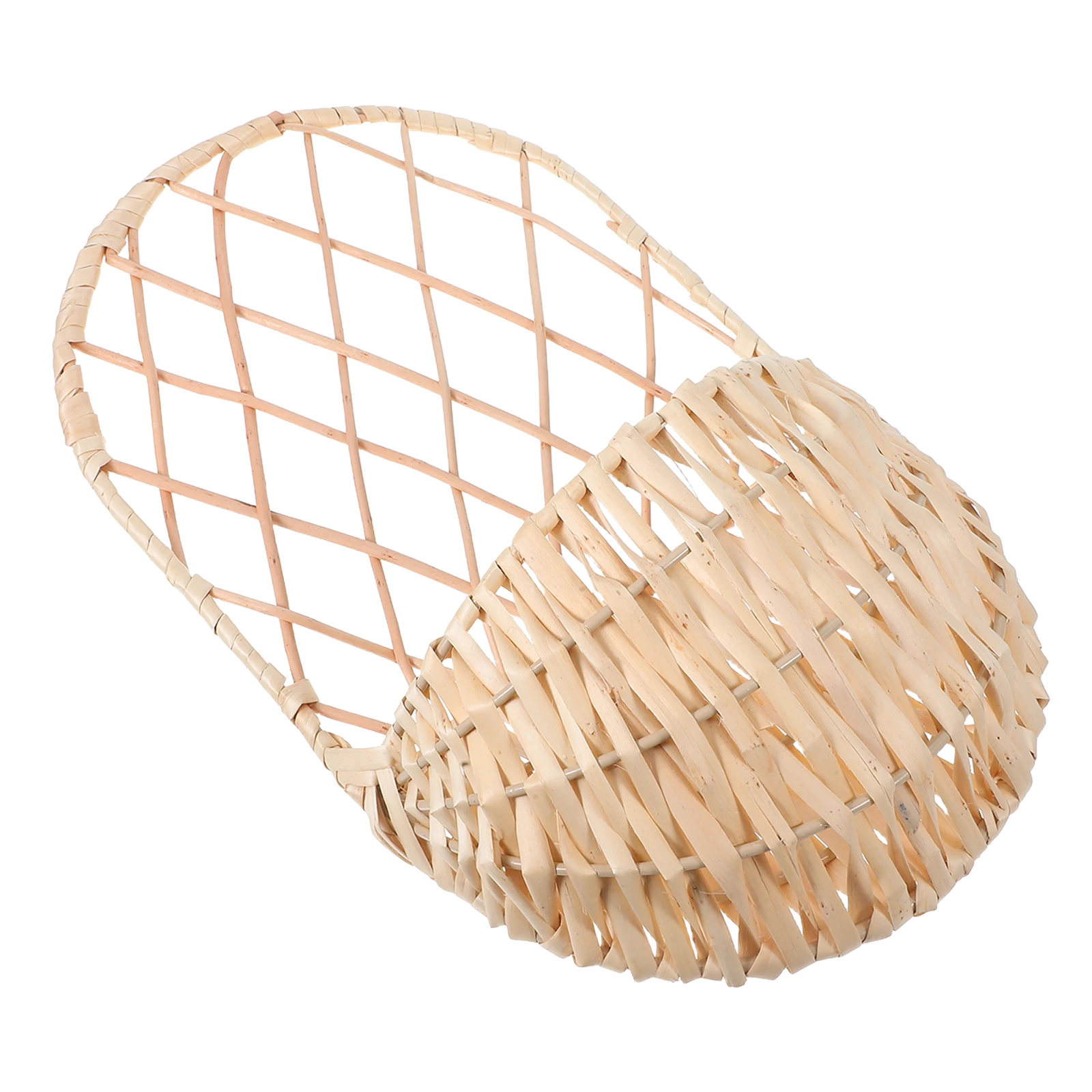 

1pcs Hand Woven Wicker Storage Baskets Wall Hanging Lightweight Organizer For Kitchen Balcony Living Room Flower Basket