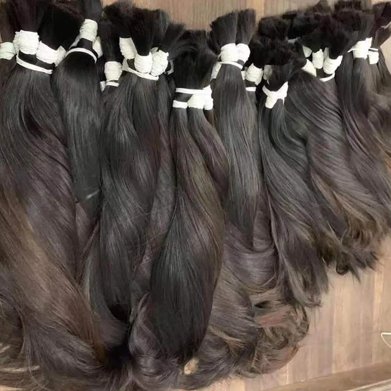 MaxHair 인모 벌크 브레이딩 헤어, 씨실 없음, 가공되지 않은 베트남 인모 연장, 100% 천연