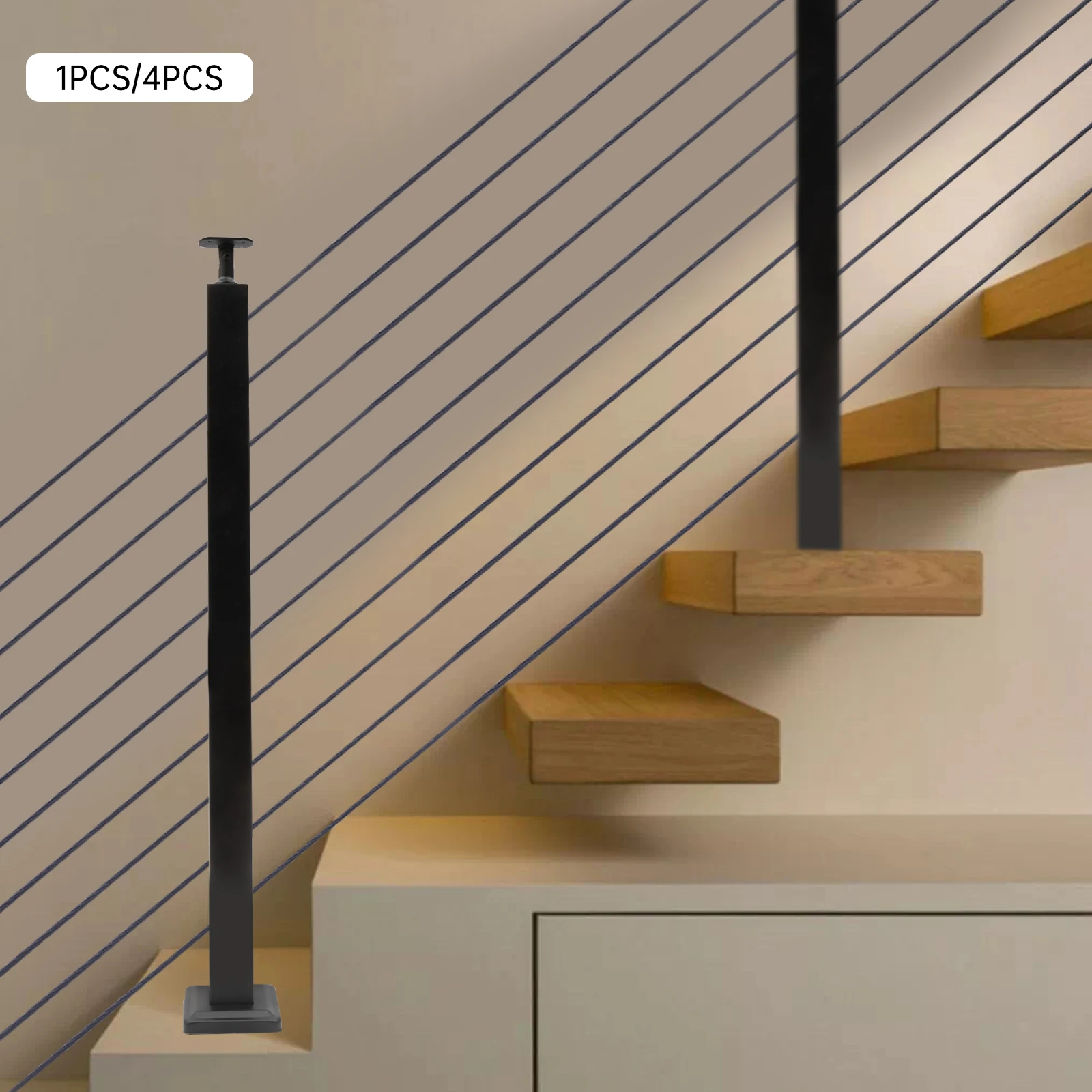 Balustrade de câble durable en acier inoxydable 304, conception en forme de T, installation facile pour un usage bord de mer/intérieur