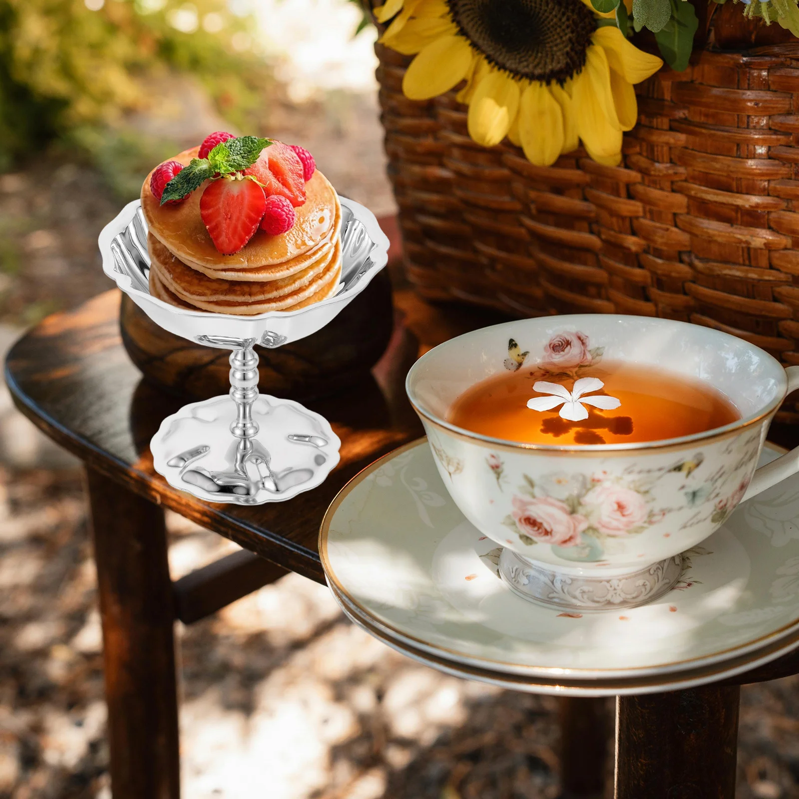 

Vintage Stainless Steel Dessert Cup High Footed 200ml Ice Cream Pudding Mousse Serving Bowl Party Kitchen Food Container