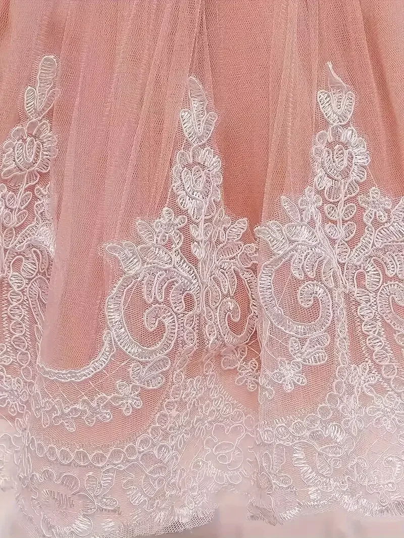 فستان بناتي على شكل زهرة للأطفال بعمر 0.2 سنة من التل لحفلات أعياد الميلاد الأولى فساتين بيضاء للتعميد للفتيات الأميرة لحفلات الزفاف ووصيفة العروس والحفلات الراقصة #6