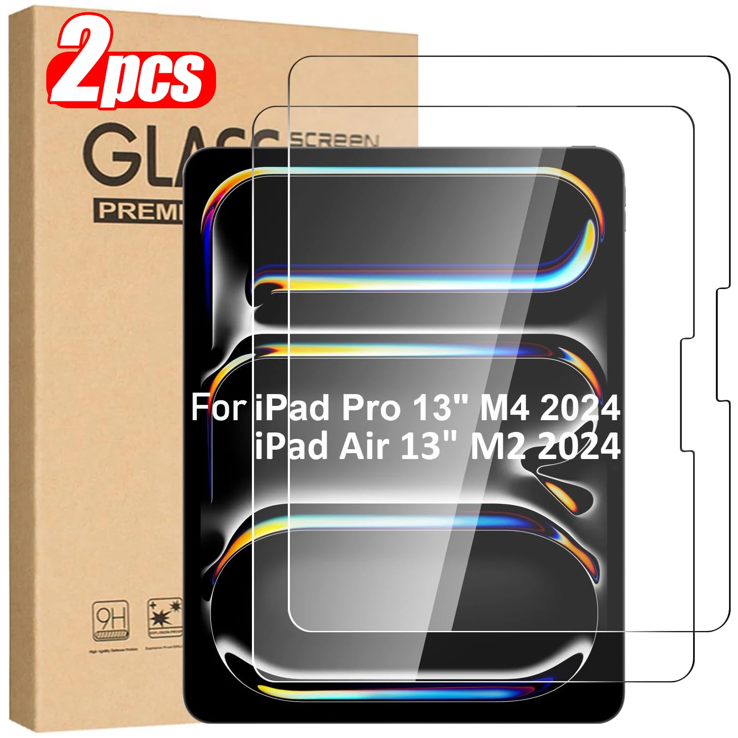 

2Pcs Tempered Glass For iPad Air Pro 11 13 inch 2024 Screen Protector Air11 Pro13 Tablet Anti Scratch HD Protective Film