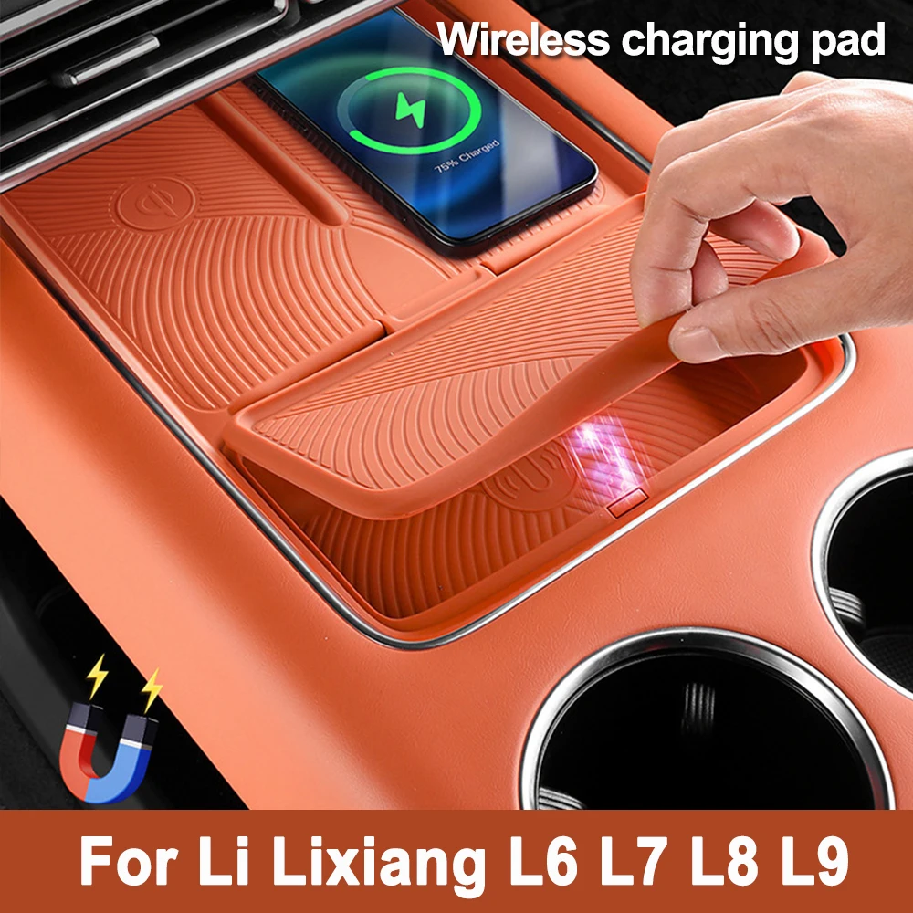 For Li Lixiang L6 L7 L8 L9 MEGA 2022 2023 2024 Car Wireless Silicone Padding Holder Storage Box Anti slip Pad