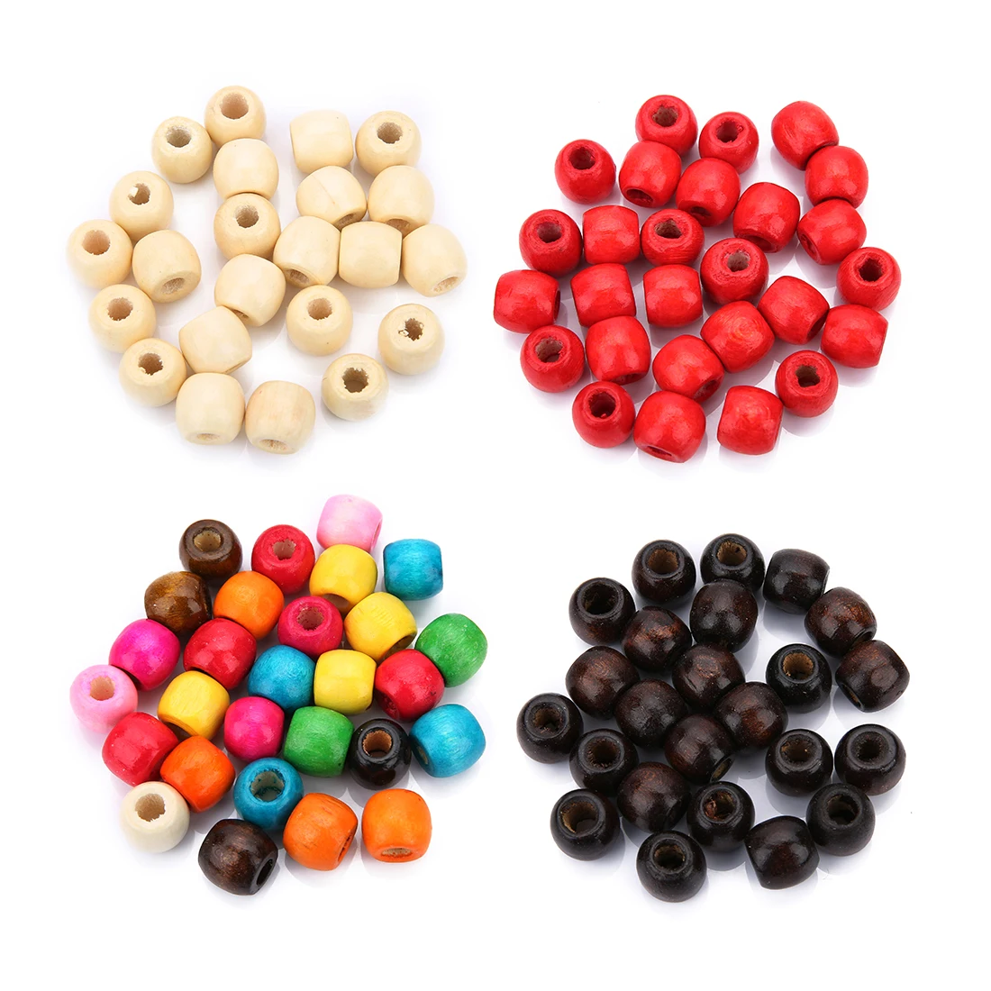 50/100pcs Maple Wood Beads Color Barrel Shape Large Hole Spacer Bead for Jewelry Making DIY Bracelet Necklace Charms Accessories