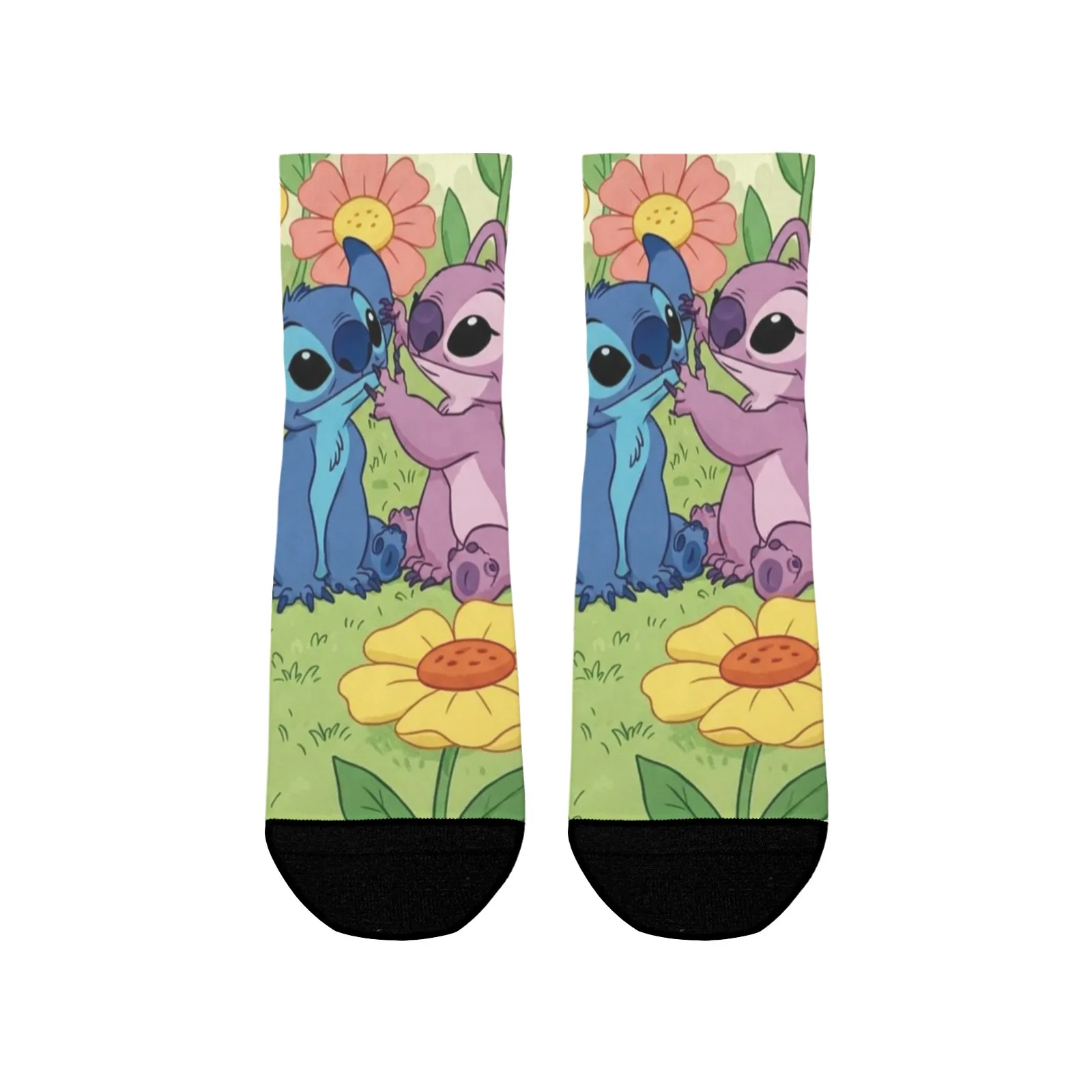 

1 Pair Adorable Stitch Cartoon Socks - High - Quality Material,Moisture - Wicking,Elastic Cuffs-Perfect for Casual & Trendy Wear
