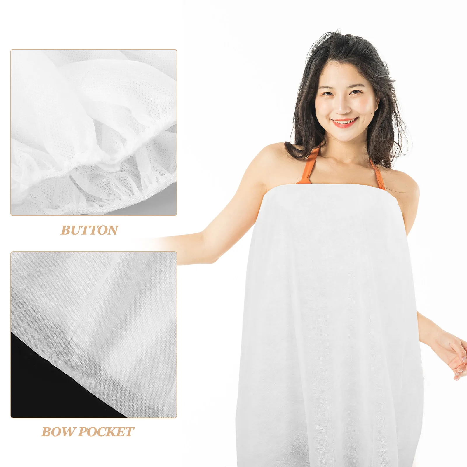 16Pcs Disposable Bath Towels Non Woven Spa Wraps for Women Hotels Massage Spas Sauna Skirts Soft Breathable Body Wraps