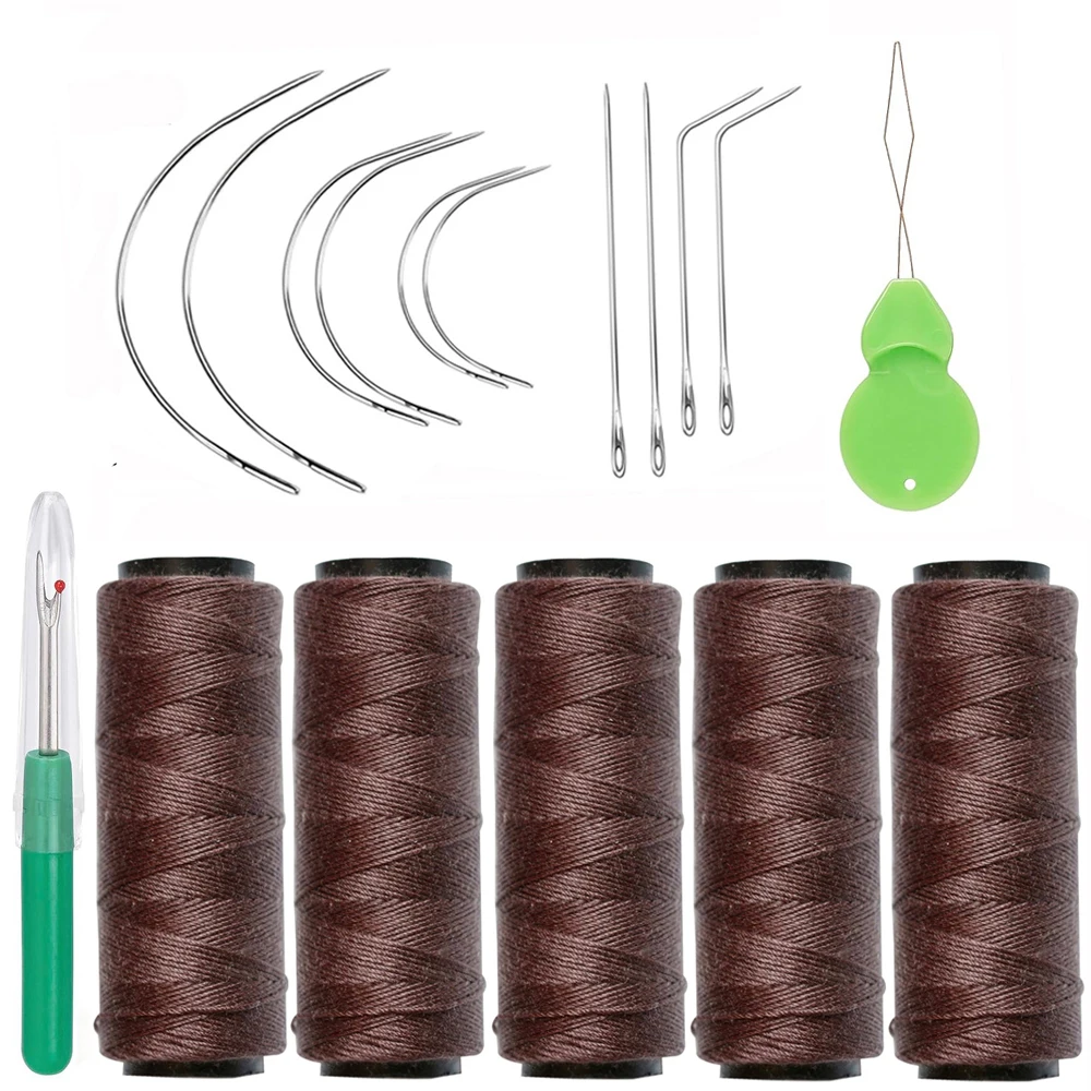 Hair Weaving Threads And  CLJ Curved Needles Wig Making Tools Sewing Thread &Needle&Seam Ripper for  Hair Extension