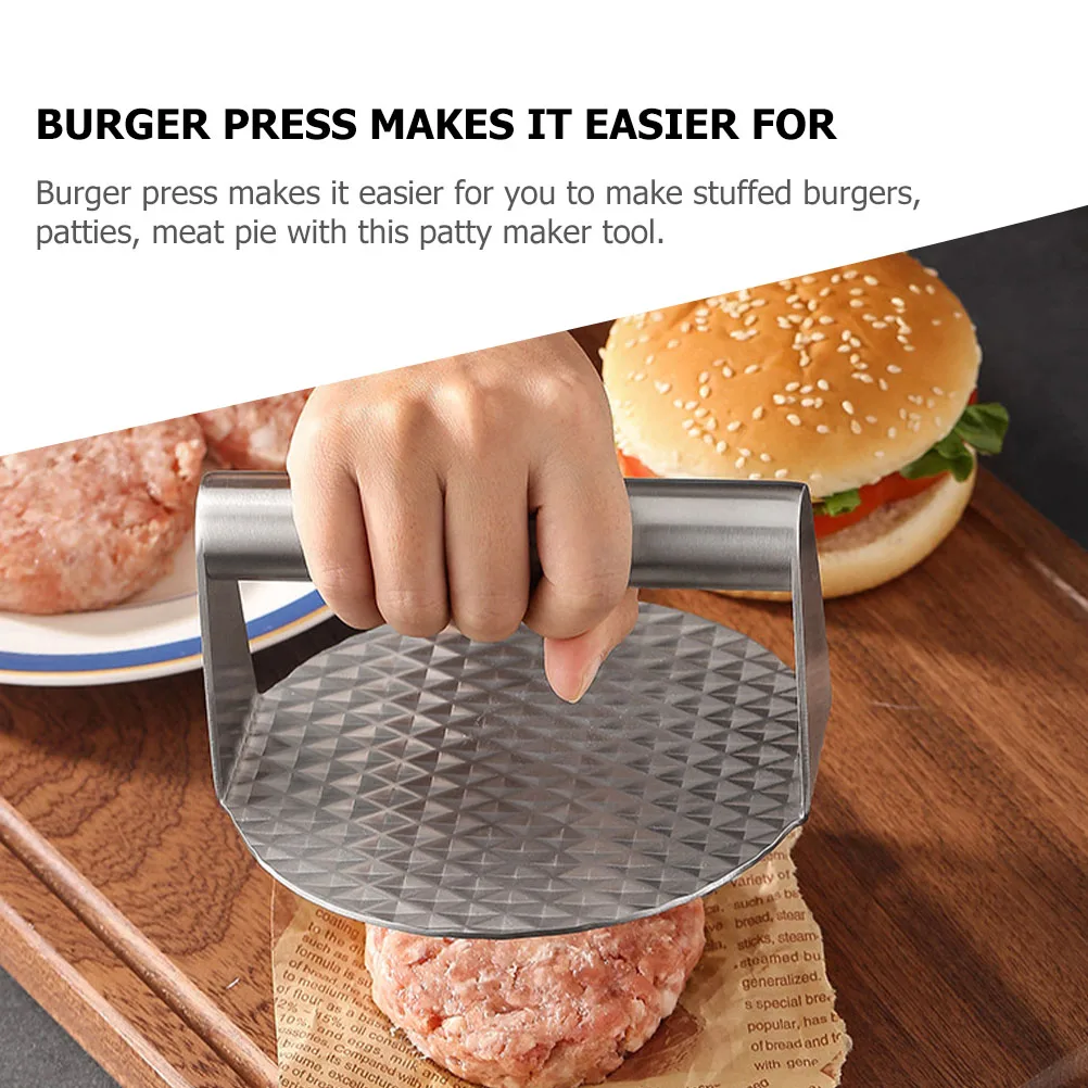 

Stainless Steel Burger Patty Press Round Shape Manual Meat Press for Home Restaurant Grill Bbq Cooking Weight Grill Weight