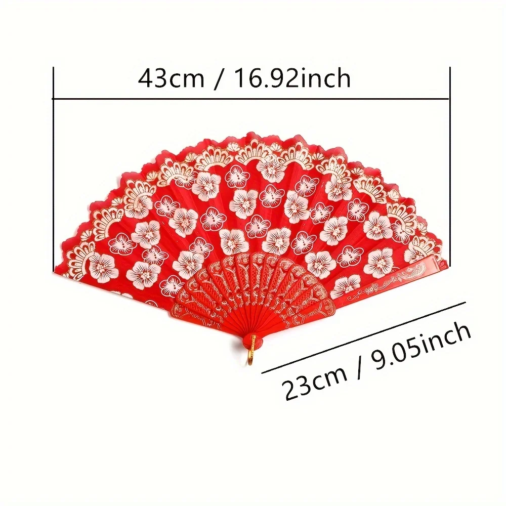 Vintage Cherry Blossom Folding Fan - Ideal for outdoor Performances & Hanfu Photos, Perfect party Accessory Summer cooling