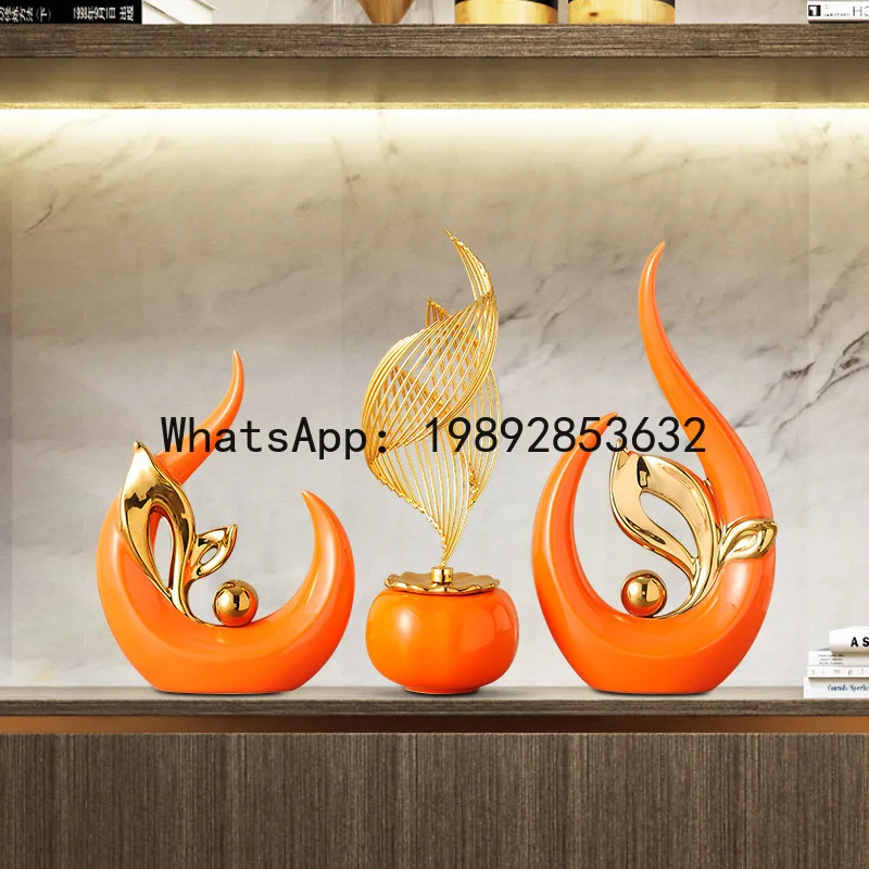 Feng sheng shui qi persimmon ruyi wine cabinet ornaments entry hallway tv cabinet decorations