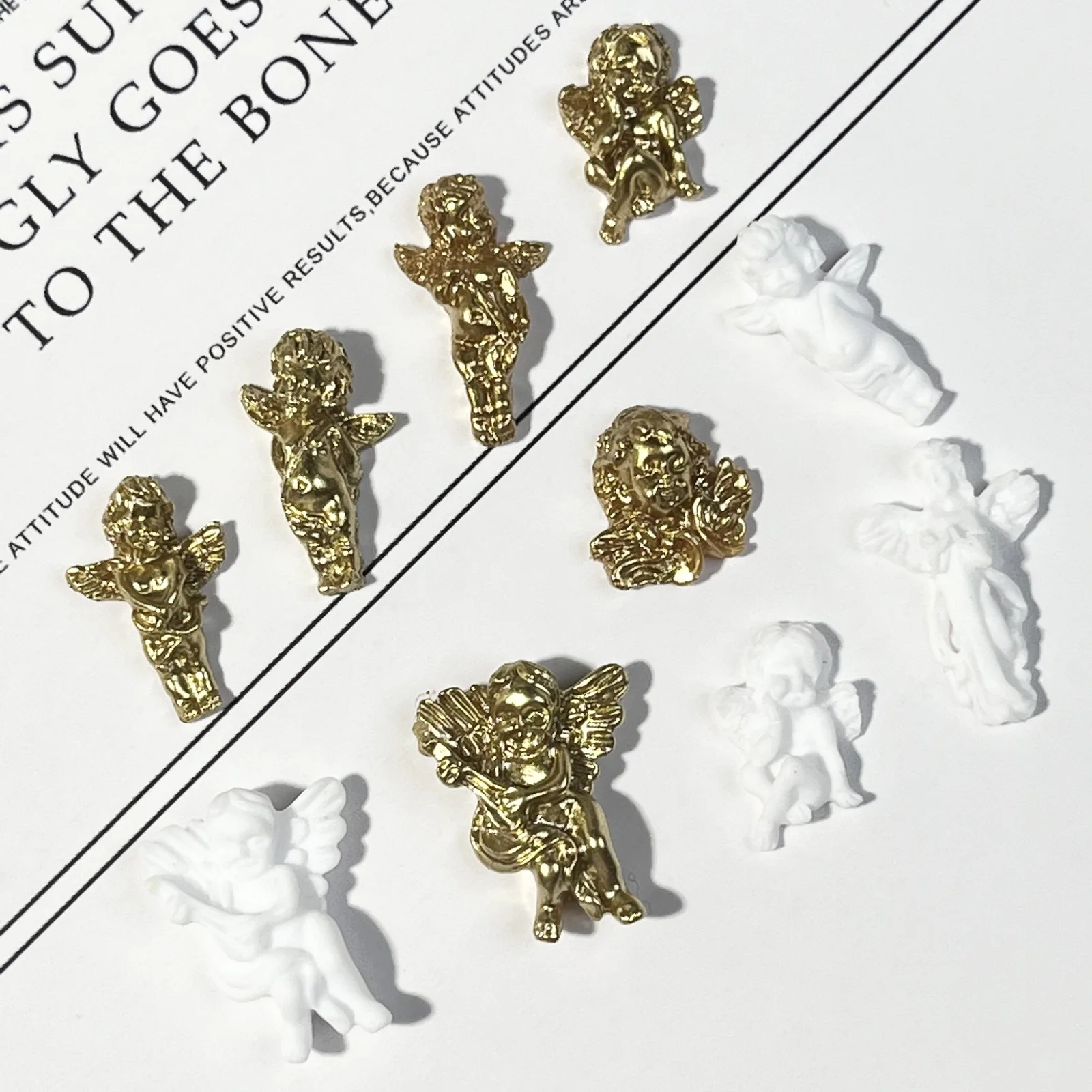 20 ciondoli per unghie mini angelo cartone animato per unghie fai da te che realizzano graziosi mini decorazioni per unghie con retro piatto in resina