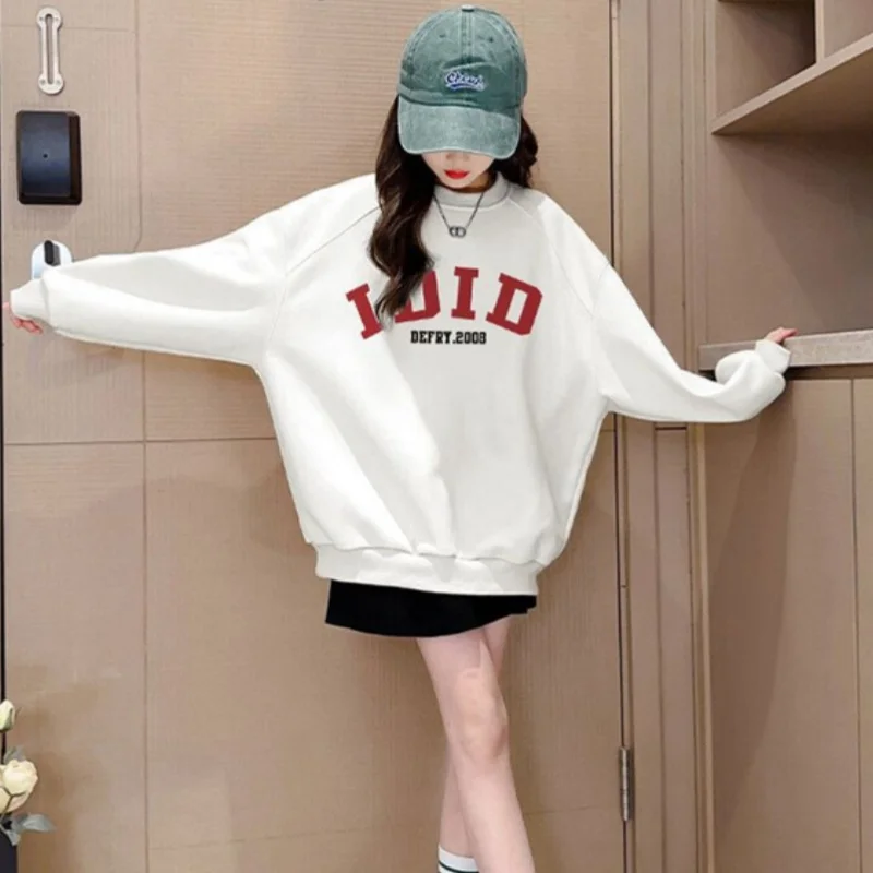 

Girls Hoodies Sweatshirts Cotton Tops Overcoat 2023 White Spring Autumn Windproof Kids Long Sleeve Children's Clothing