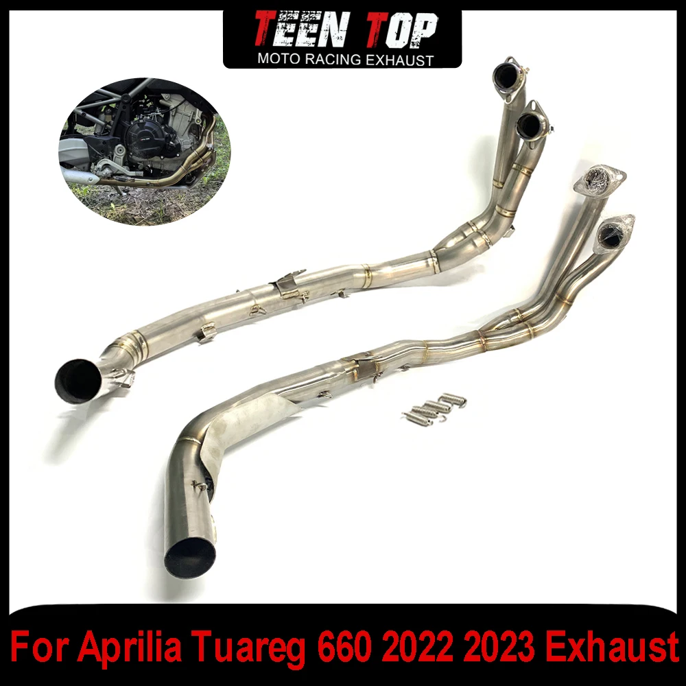 Motor Bike Exhaust System For Aprilia Tuareg 660 Exhaust Elbow Front Link Pipe Tuareg660 2022 2023 Exhaust Muffler Escape Moto