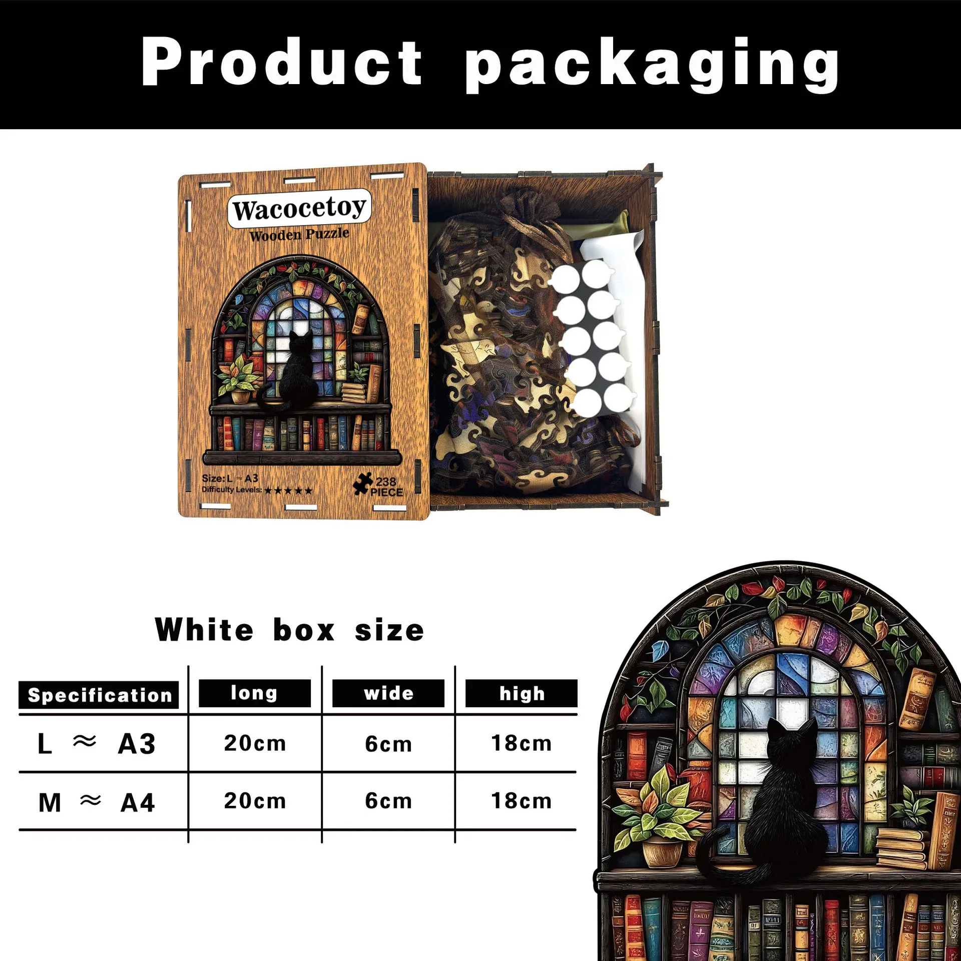 157/238 pçs gato quebra-cabeça de madeira em forma irregular quebra-cabeça alívio do estresse jogo aniversário presentes de natal para amantes do gato decoração de casa