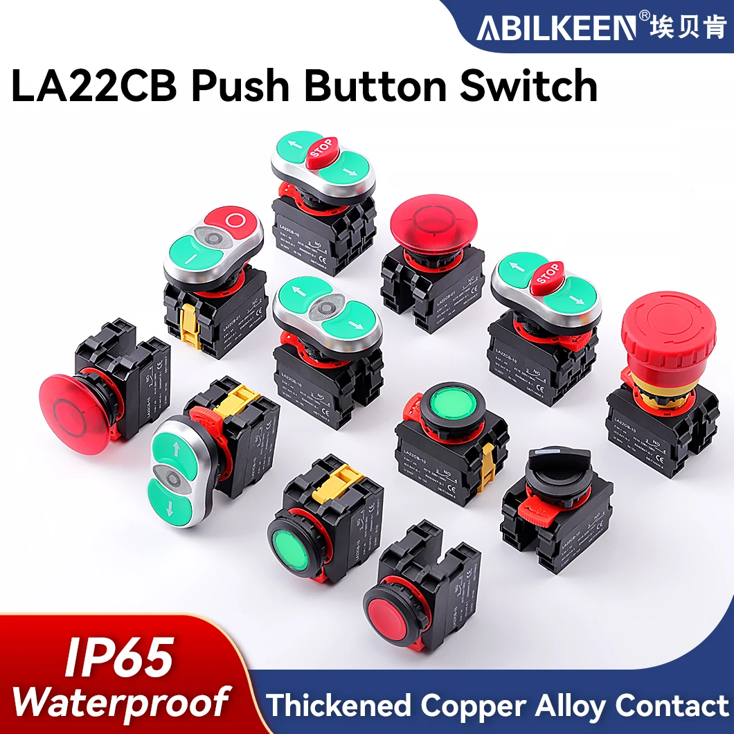 LA38-11X2/20X3 2/3Position Rotary Switch 1NO1NC/2NO Selection Rotary Knob Switch Momentary/Latching Power Control Switch