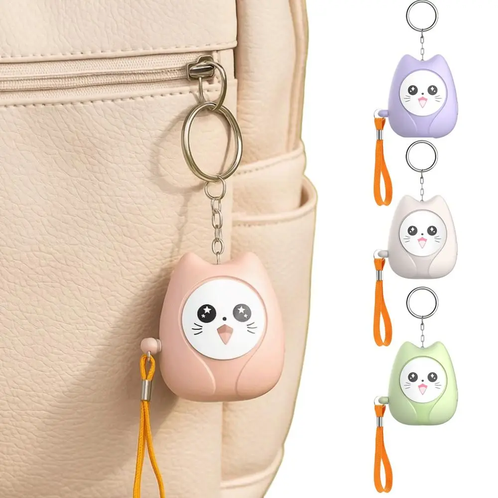 

Милая 130 дБ персональная сигнализация самообороны в форме кошки, мини-сирена безопасности со светодиодной подсветкой, портативный брелок-сигнализация для женщин и девочек