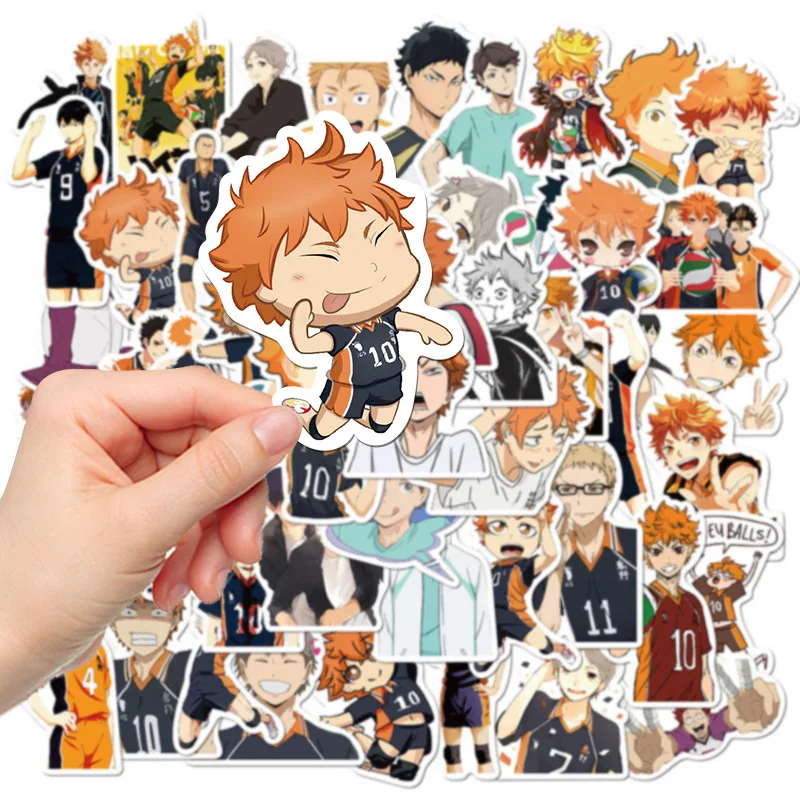 52pcs anime haikyuu!! shoyo hinata řada graffiti nálepky vhod pro helma plocha zeď dekorace DIY nálepka pack