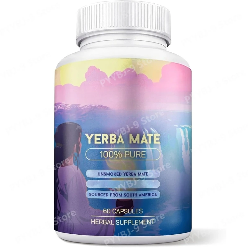 

Yerba Mate Capsules Plant-Based Energy Support Supplement Natural Extract Daily Vitality & Active Lifestyle Formula, 60 Capsules
