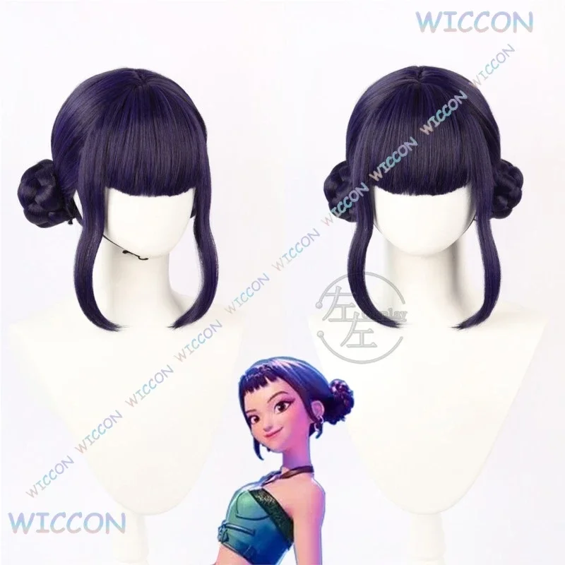 Kpop mira zoey rumi demônio caçador peruca cosplay rosa azul ombre cabelo sintético com couro cabeludo superior para anime bruxa grupo traje
