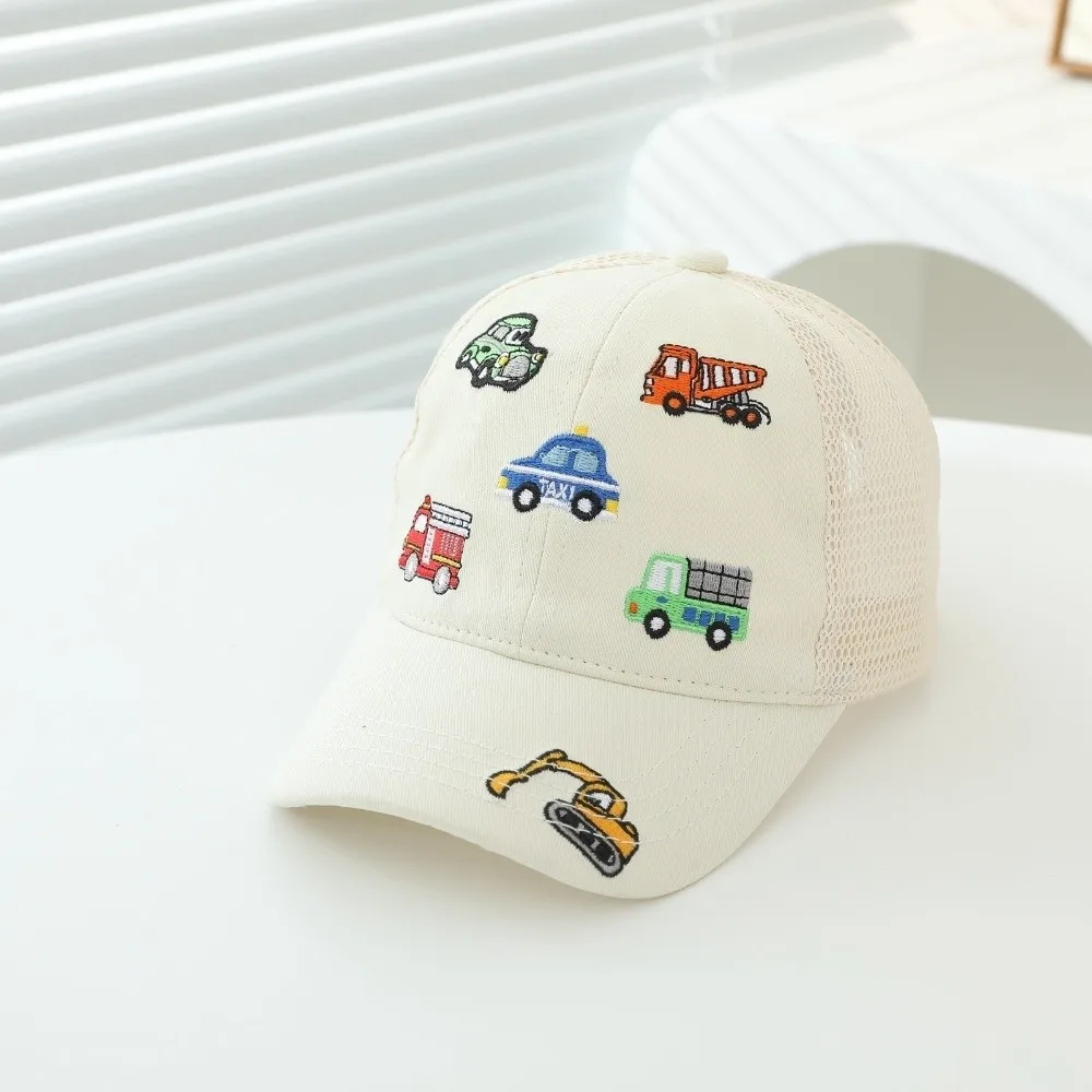 

New Cartoon Vehicles Children's Baseball Caps Casual Breathable Toddler Peaked Caps Mesh Duck Tongue Hat Spring Summer