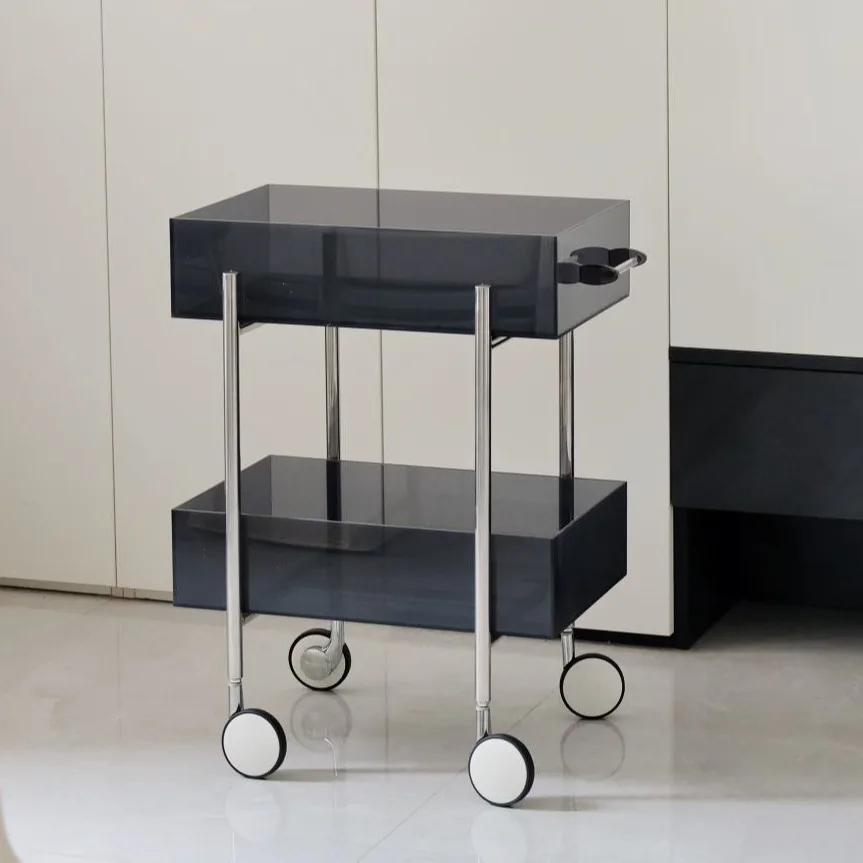 Acrylic trolley Multifunctional kitchen snacks Multi-layer rack cabinet Living room sofa corner