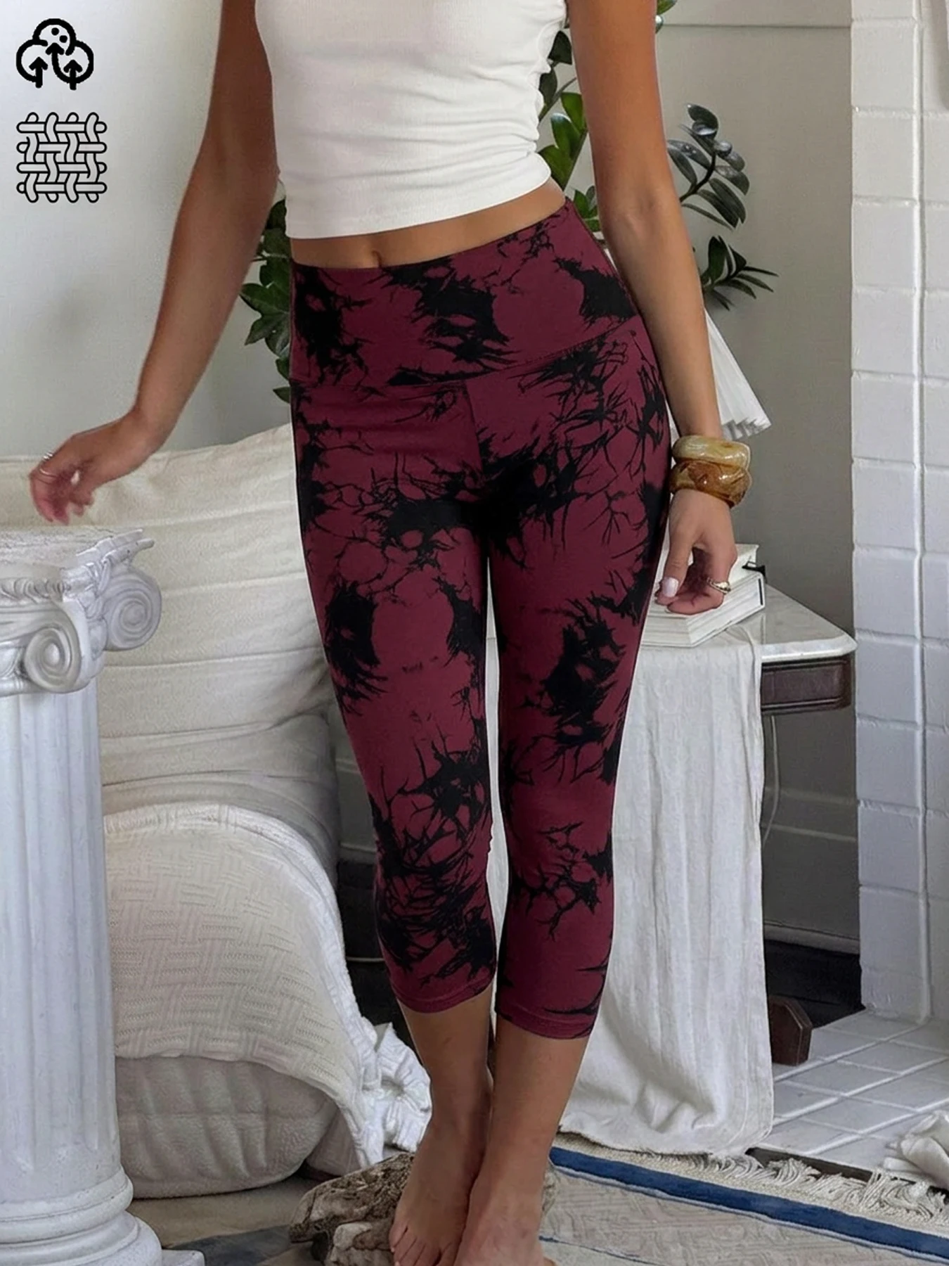 Women's High Waisted Capri Pants Super Soft Tummy Control No See Through Workout Yoga Running Athletic Gym Leggings