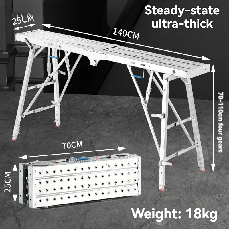 Tangga platform perancah, bangku, dan dempul dekorasi interior tugas berat yang sangat tebal dan dapat dilipat serta mudah diangkat