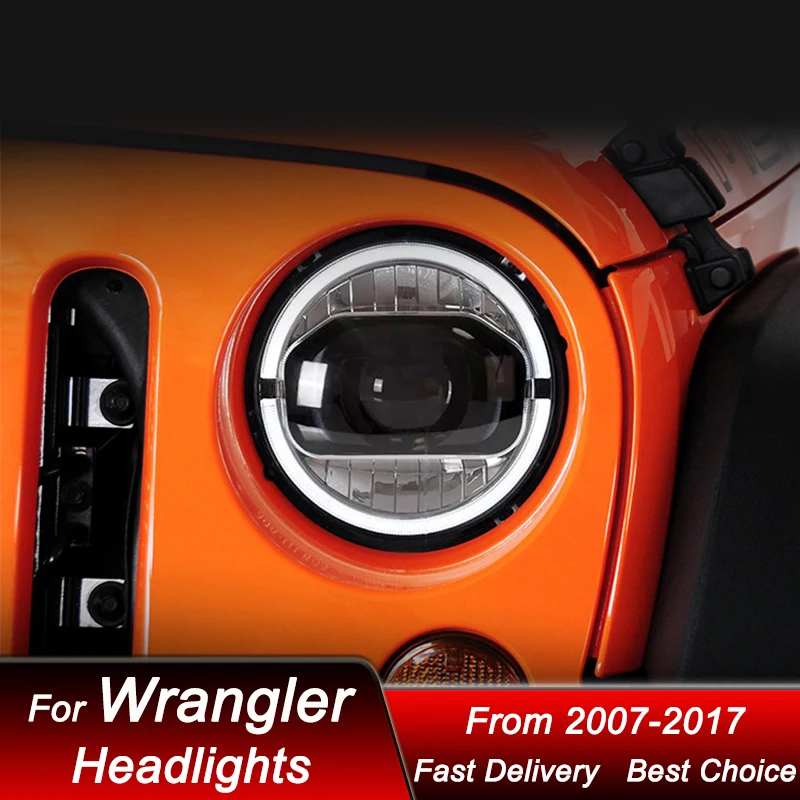 

Pop Car Led Headlights For Jeep Wrangler 2007-2017 To New Style Full LED Headlamp Assembly Upgrade Projector Lens Accessories Ki