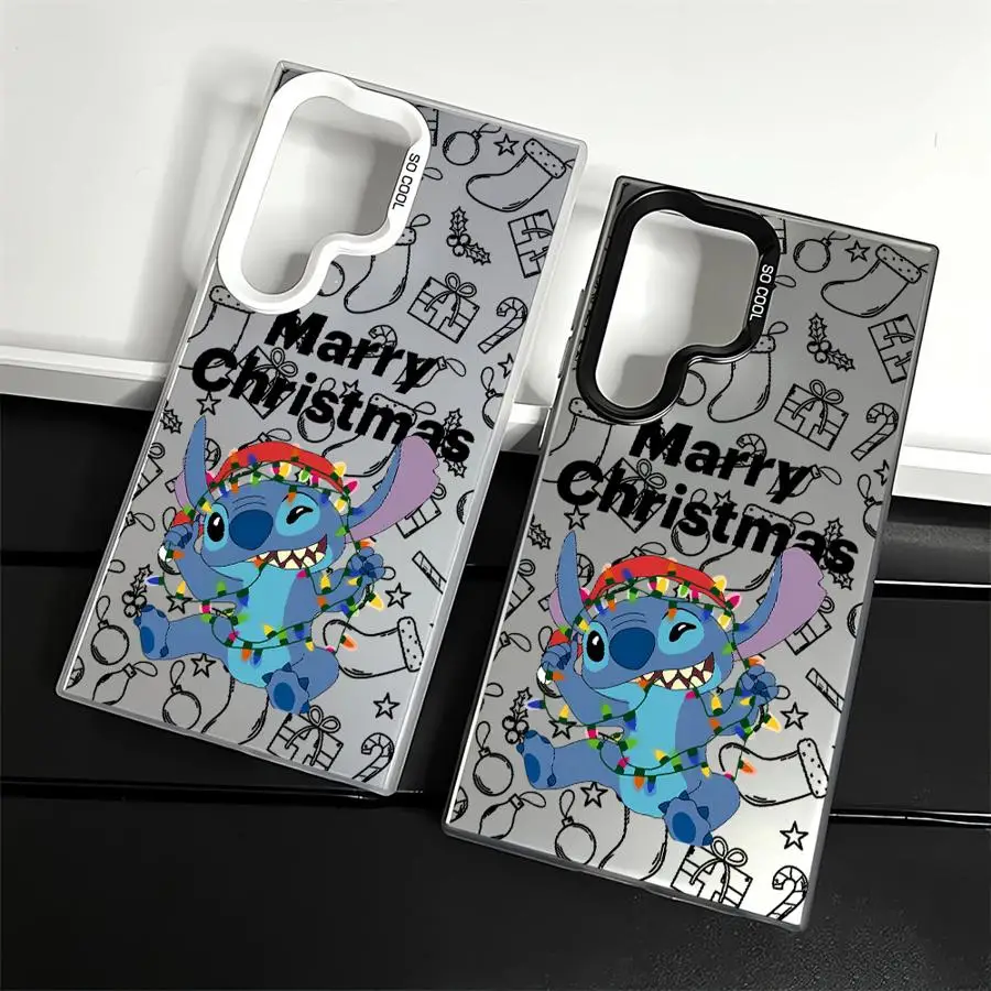 Soft Shell Case for Samsung Galaxy S25 S21 S23 S24Ultra S20 FE S22 Ultra Note 20 S25Plus S24 Stitch Christmas Cartoon