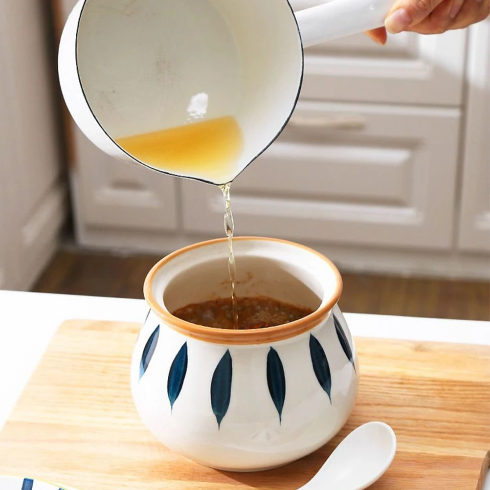 

1Set Ceramic Seasoning Jar Easy Clean Condiment Storage Home Kitchenware Ceramic Seasoning Jar Pepper Storage Holder