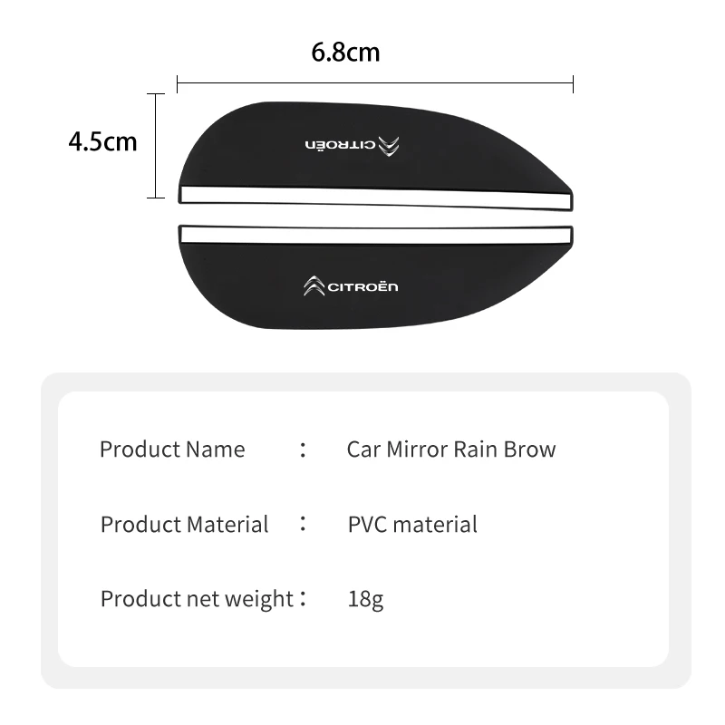 Car Rearview Mirror Rain Cover Eyebrow Rain Shield Protector For Citroen C4 C3 C5 C1 C2 Berlingo Celysee Cactus Picasso Aircross