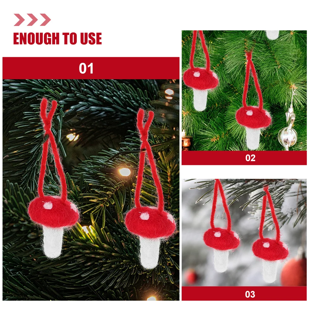 

10Pcs Wool Felt Mushroom Decorations Felt Mushroom Ornaments DIY Garland Headdress Craft Arts Supplies DIY Crafts Material