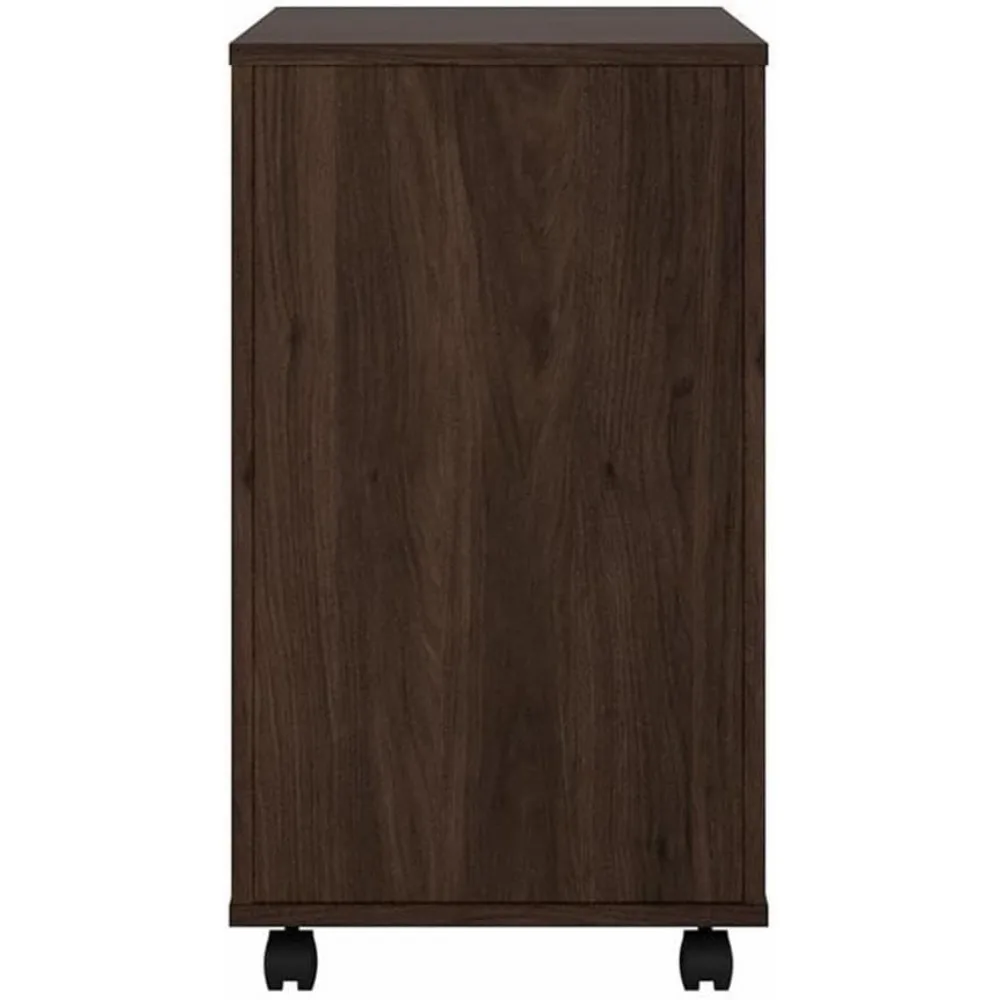 블랙 월넛 3단 서랍 이동식 파일 캐비닛 - 사무실 효율성을 위한 합성목재 보관 솔루션