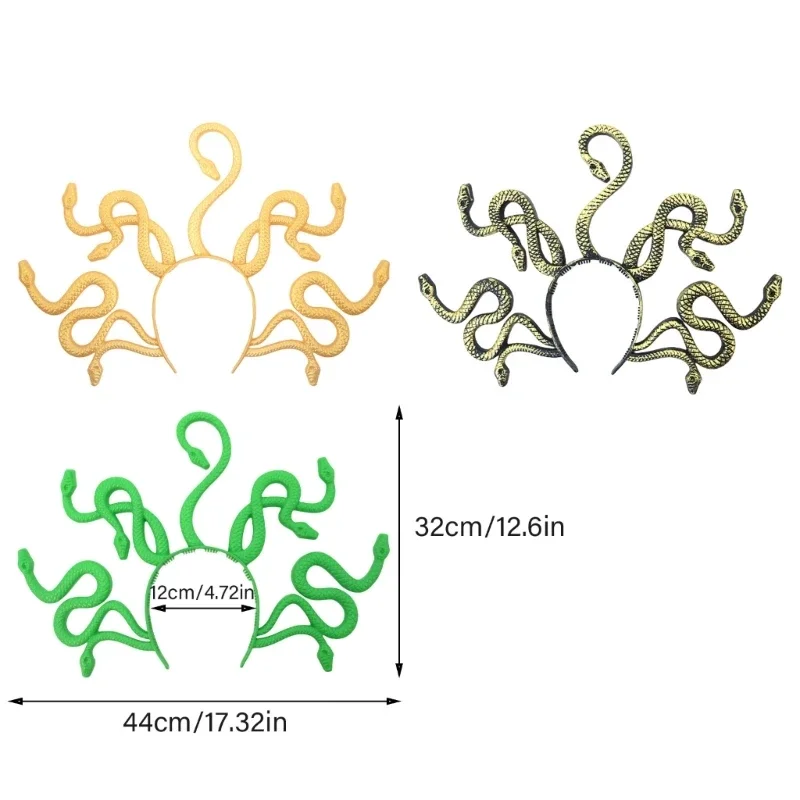 Serre-tête serpent effrayant pour Halloween, Costume Cosplay, cerceau pour cheveux, accessoires pour vêtements fête,