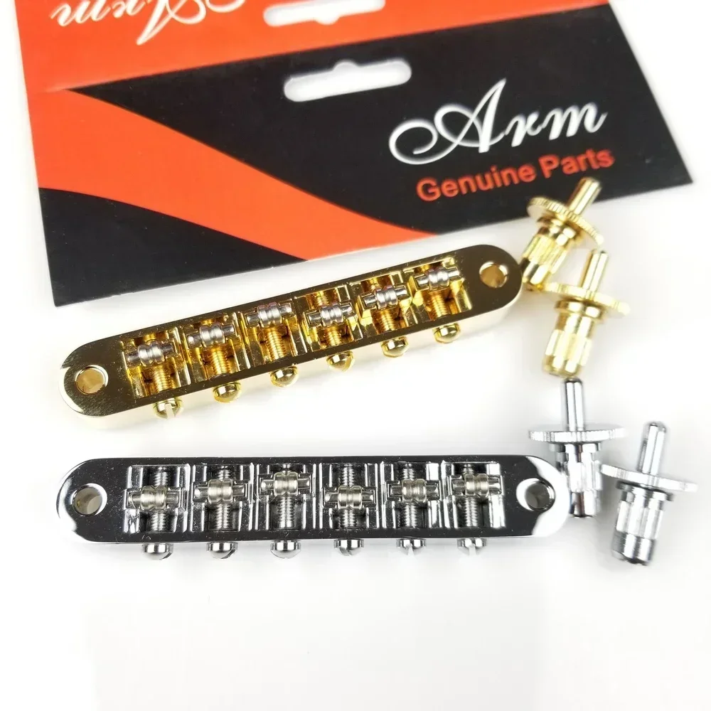 Chrome Silver Gold Tune-O-Matic Roller Saddle Electric Guitar Bridge For LP SG Guitar ( post hole 4.2MM )