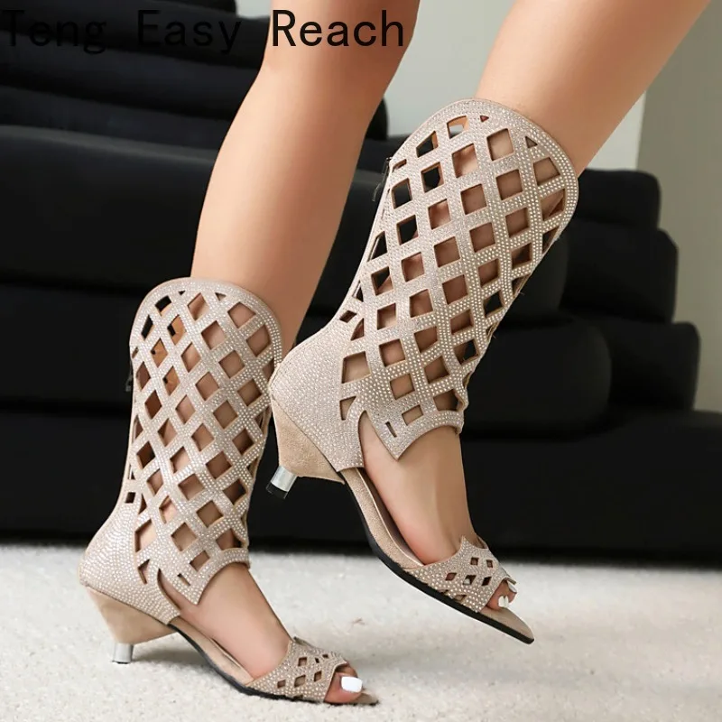 2026 Spring and Summer New Fashionable High Heels, Cool and Sexy Crystal Dew Toe Fine Heel Women's Sandals